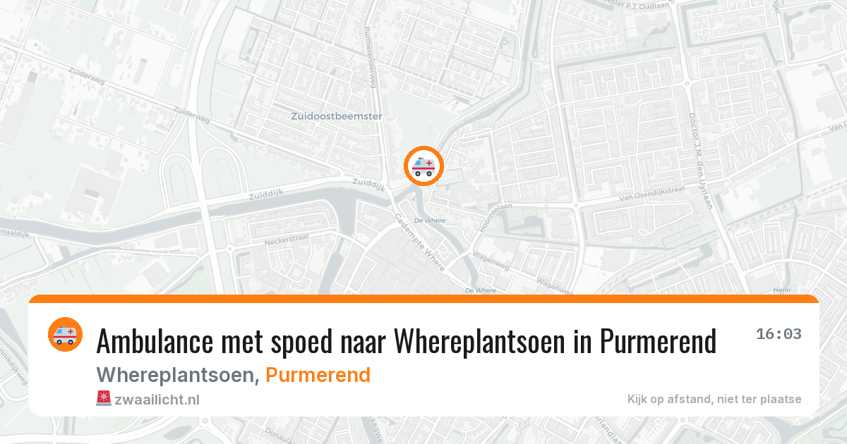 Ambulance met spoed naar Whereplantsoen in Purmerend — 9 apr 2026