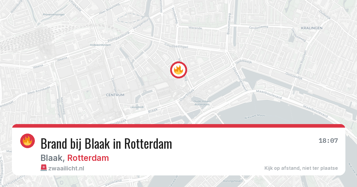 Brand bij Blaak in Rotterdam — 20 mrt 2026