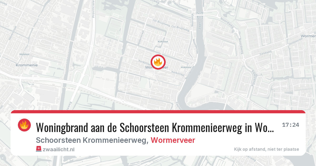 Woningbrand aan de Schoorsteen Krommenieerweg in Wormerveer — 12 apr 2026