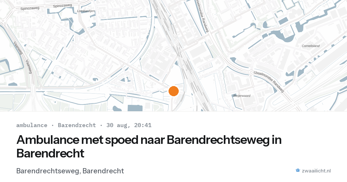 Ambulance met spoed naar Barendrechtseweg in Barendrecht — 30 aug 2026