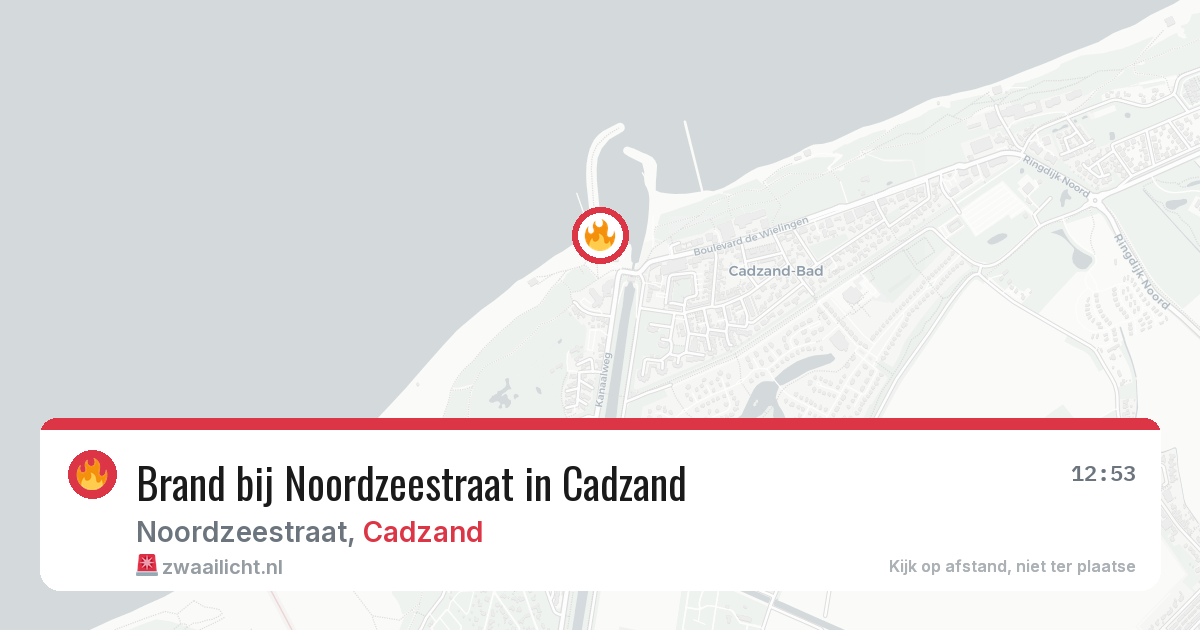 Brand bij Noordzeestraat in Cadzand — 13 jul 2026