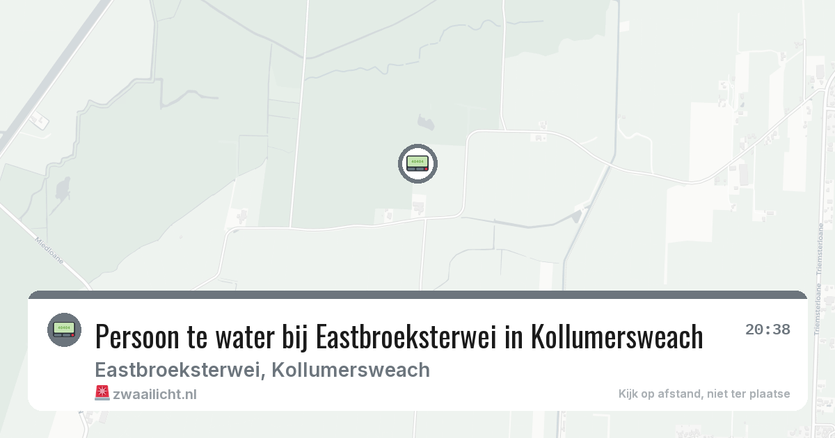 Persoon te water bij Eastbroeksterwei in Kollumersweach — 29 jan 2026