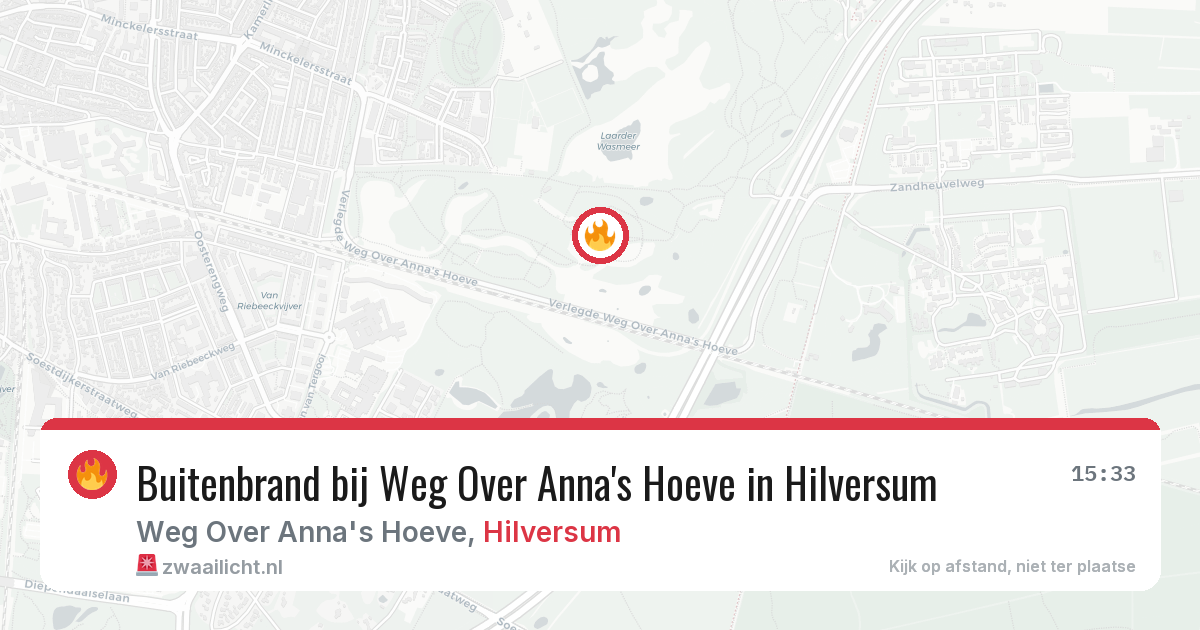 Buitenbrand bij Weg Over Anna's Hoeve in Hilversum — 15 apr 2026