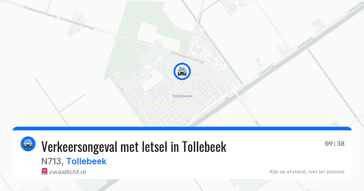 Verkeersongeval met letsel in Tollebeek — 27 jun 2026