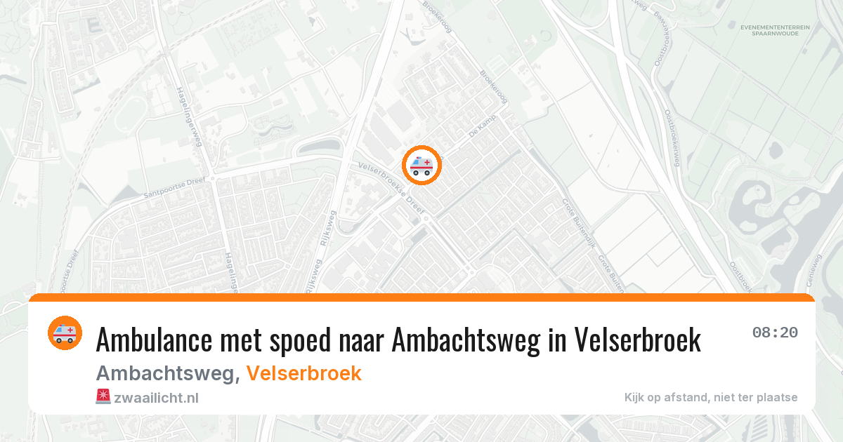 Ambulance met spoed naar Ambachtsweg in Velserbroek — 28 mei 2026