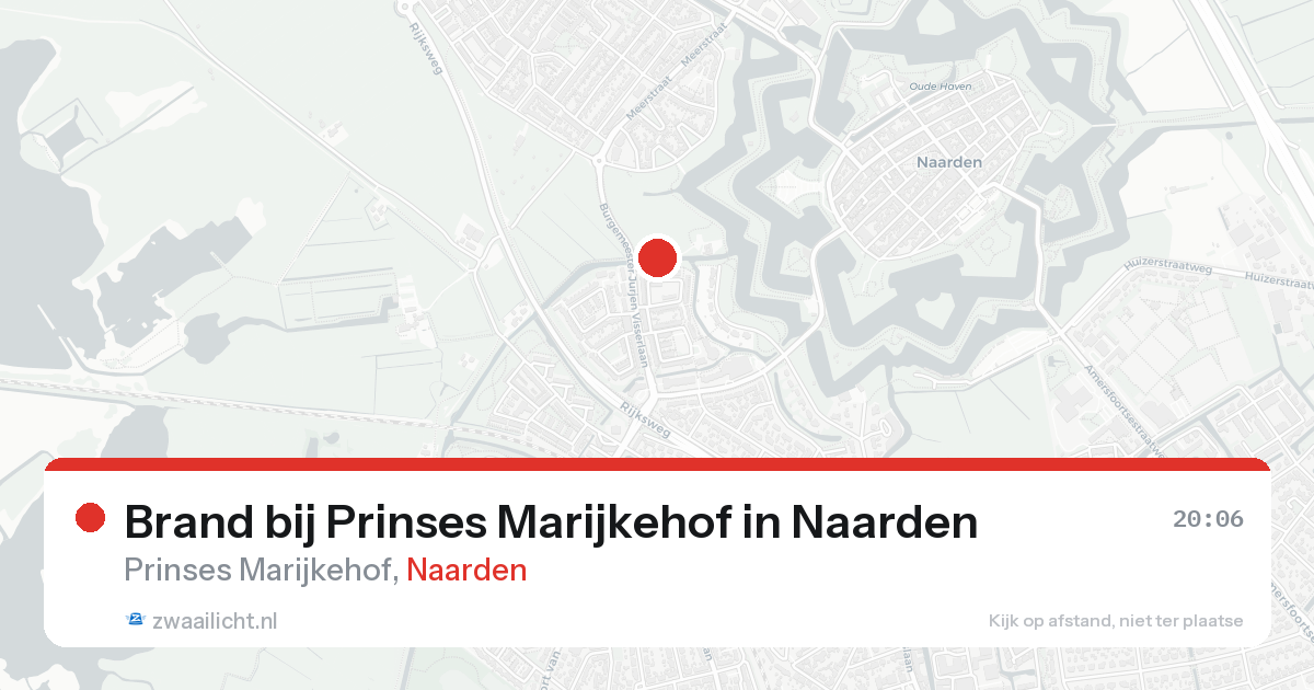 Brand bij Prinses Marijkehof in Naarden — 24 aug 2026