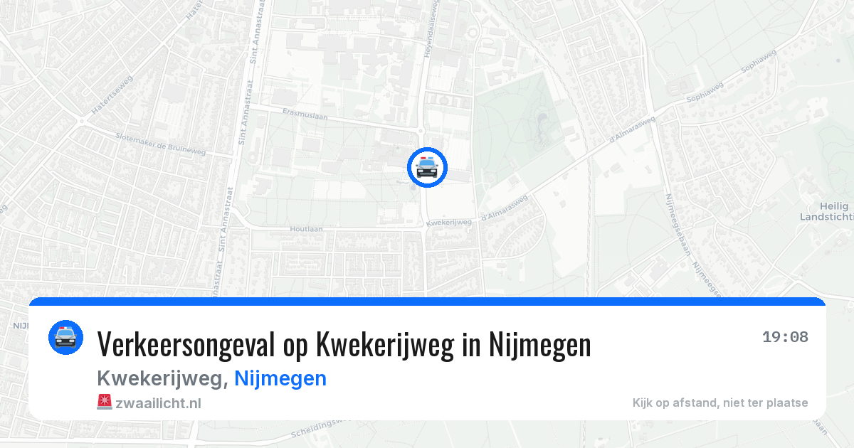 Verkeersongeval op Kwekerijweg in Nijmegen — 14 mei 2026