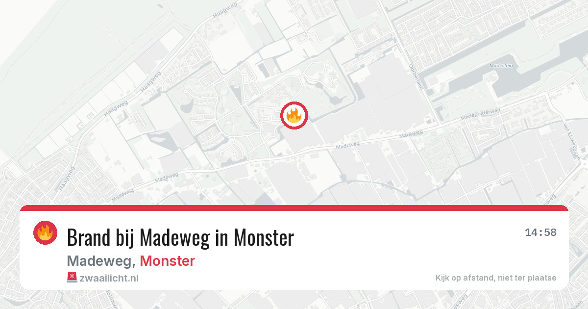Brand bij Madeweg in Monster — 22 jul 2026