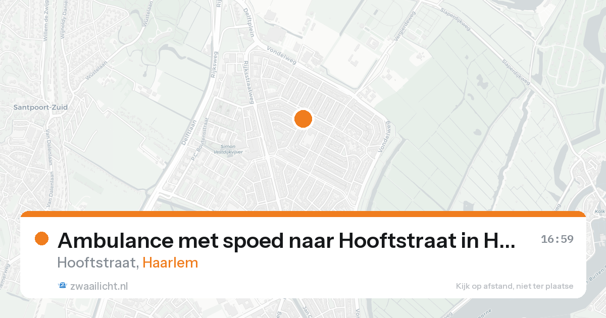 Ambulance met spoed naar Hooftstraat in Haarlem — 22 aug 2026