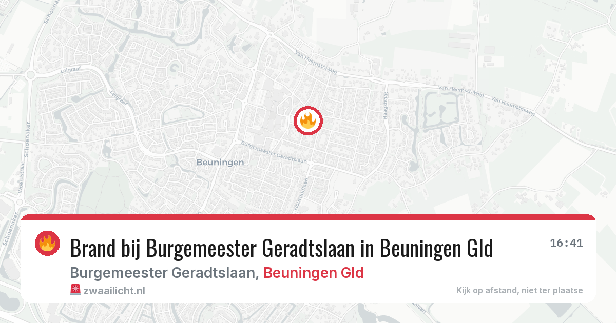 Brand bij Burgemeester Geradtslaan in Beuningen Gld — 3 aug 2026