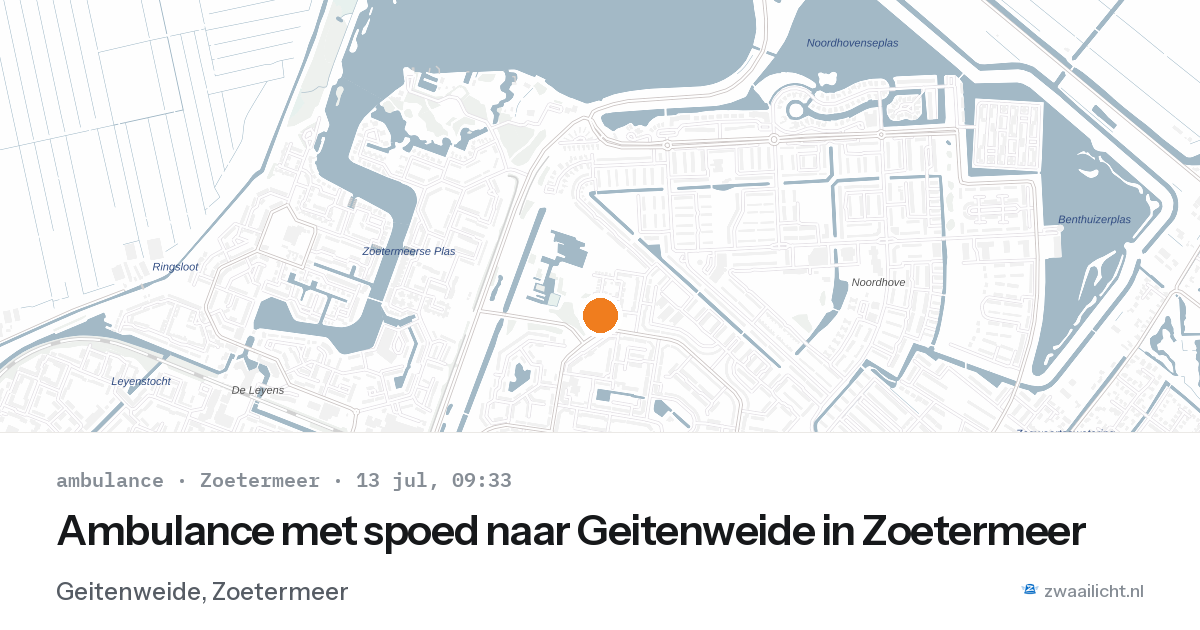 Ambulance met spoed naar Geitenweide in Zoetermeer — 13 jul 2026