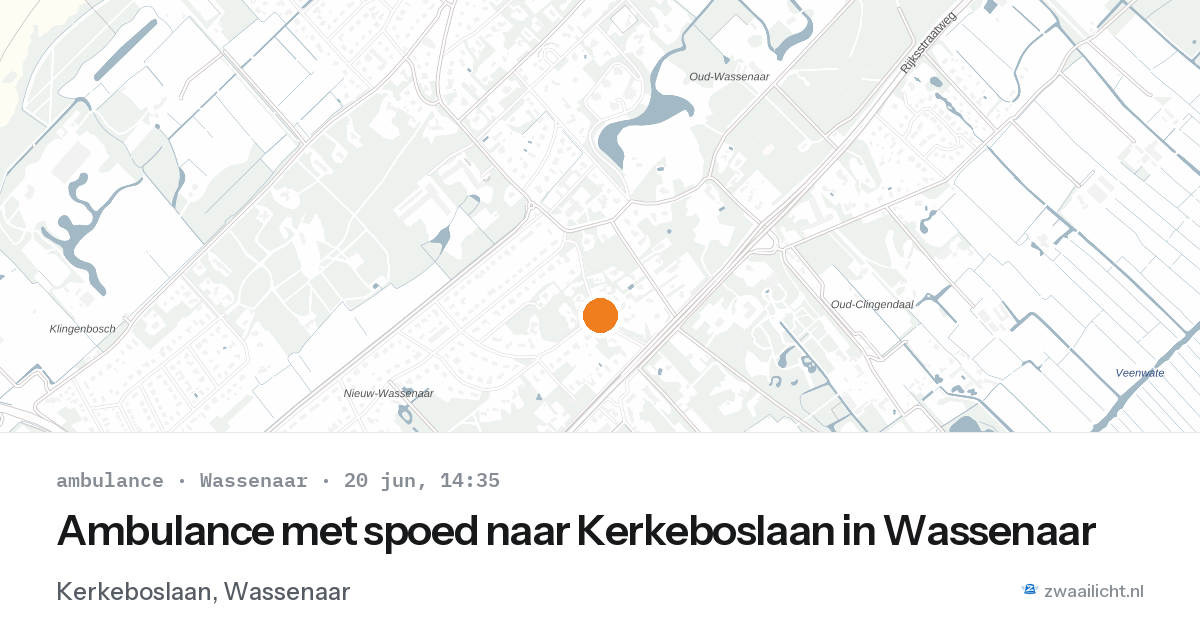 Ambulance met spoed naar Kerkeboslaan in Wassenaar — 20 jun 2026