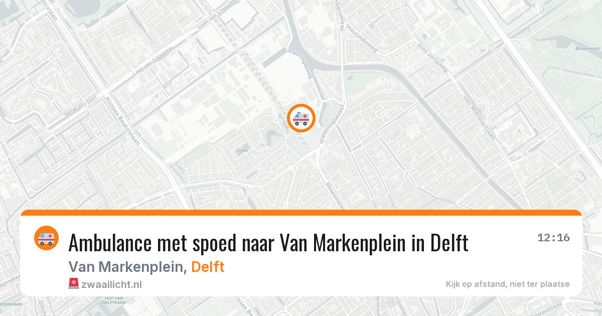 Ambulance met spoed naar Van Markenplein in Delft — 7 jul 2026