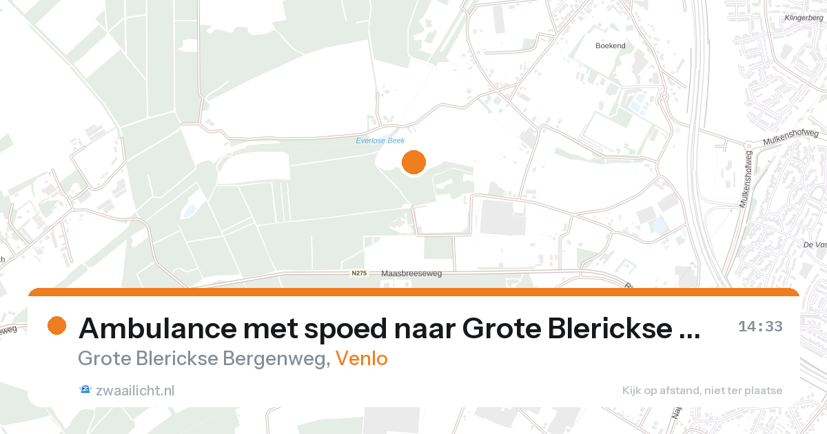 Ambulance met spoed naar Grote Blerickse Bergenweg in Venlo — 27 aug 2026