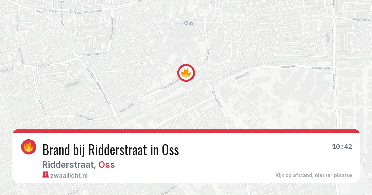 Brand bij Ridderstraat in Oss — 13 aug 2026