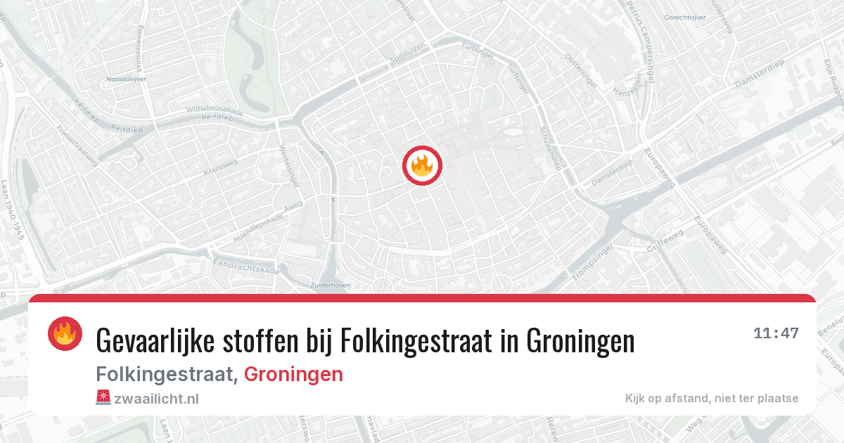 Gevaarlijke stoffen bij Folkingestraat in Groningen — 11 aug 2026