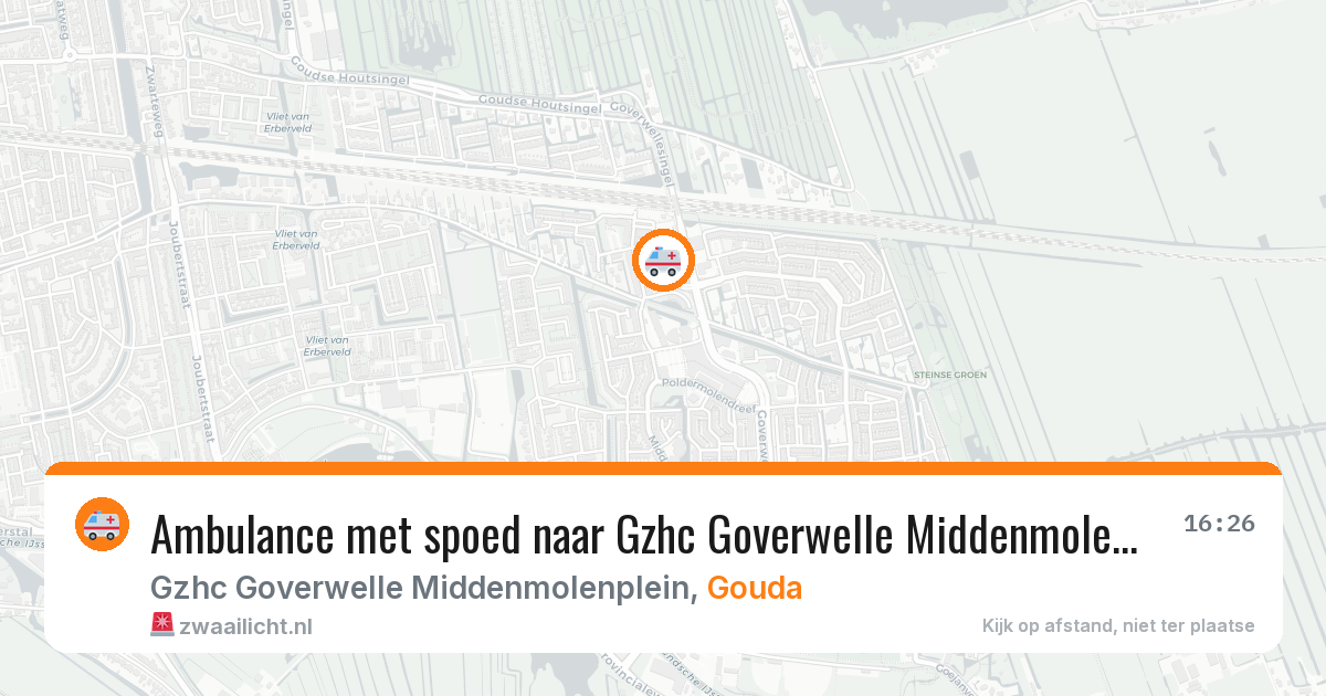 Ambulance met spoed naar Gzhc Goverwelle Middenmolenplein in Gouda — 9 feb 2026
