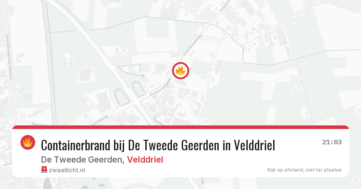 Containerbrand bij De Tweede Geerden in Velddriel — 22 mrt 2026