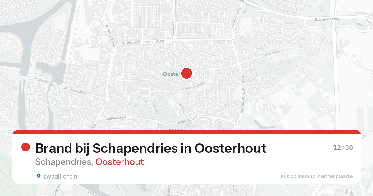 Brand bij Schapendries in Oosterhout — 31 jan 2026
