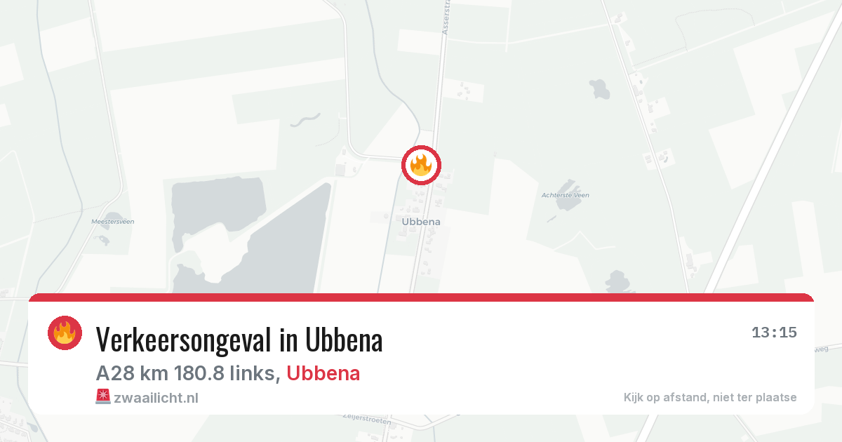 Verkeersongeval in Ubbena — 13 mrt 2026