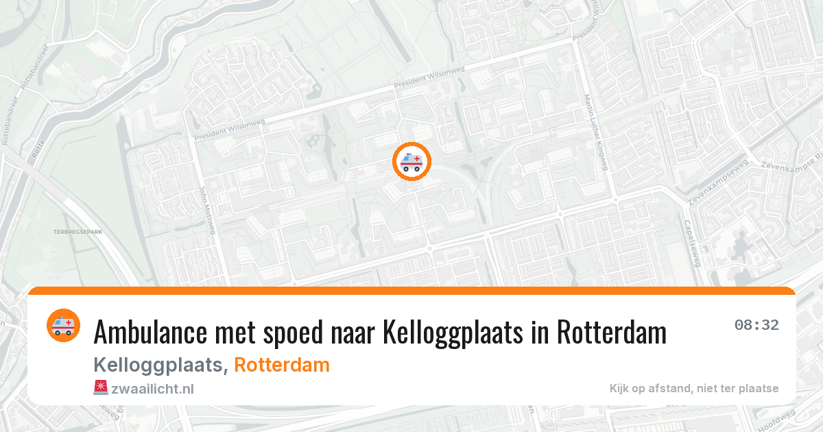 Ambulance met spoed naar Kelloggplaats in Rotterdam — 3 aug 2026