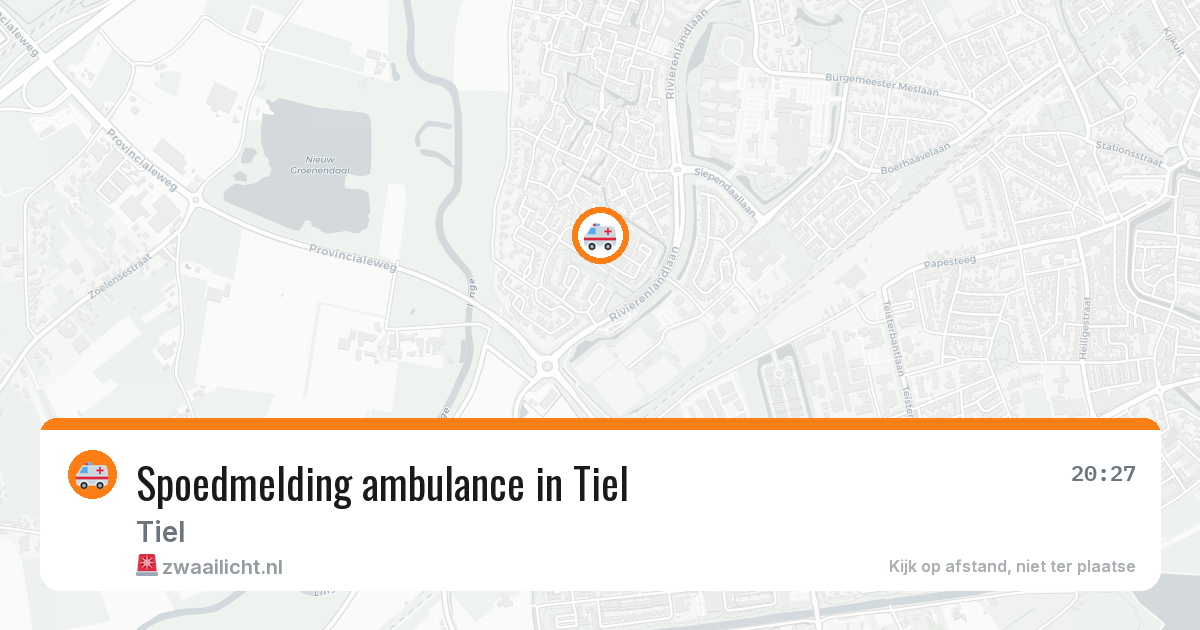 Spoedmelding ambulance in Tiel — 10 aug 2026