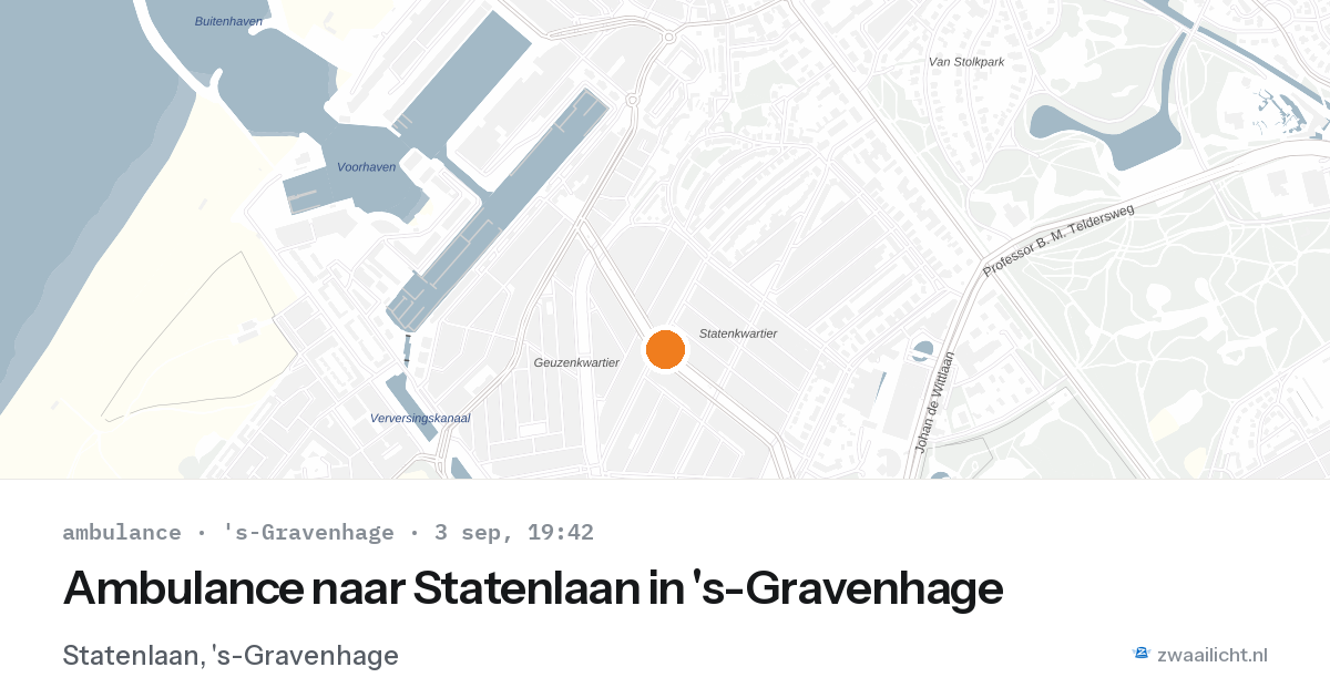 Ambulance naar Statenlaan in 's-Gravenhage — 3 sep 2026