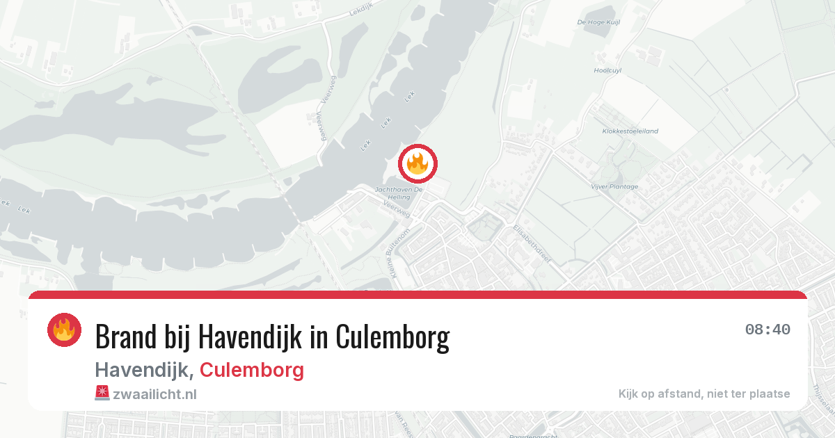 Brand bij Havendijk in Culemborg — 25 jun 2026