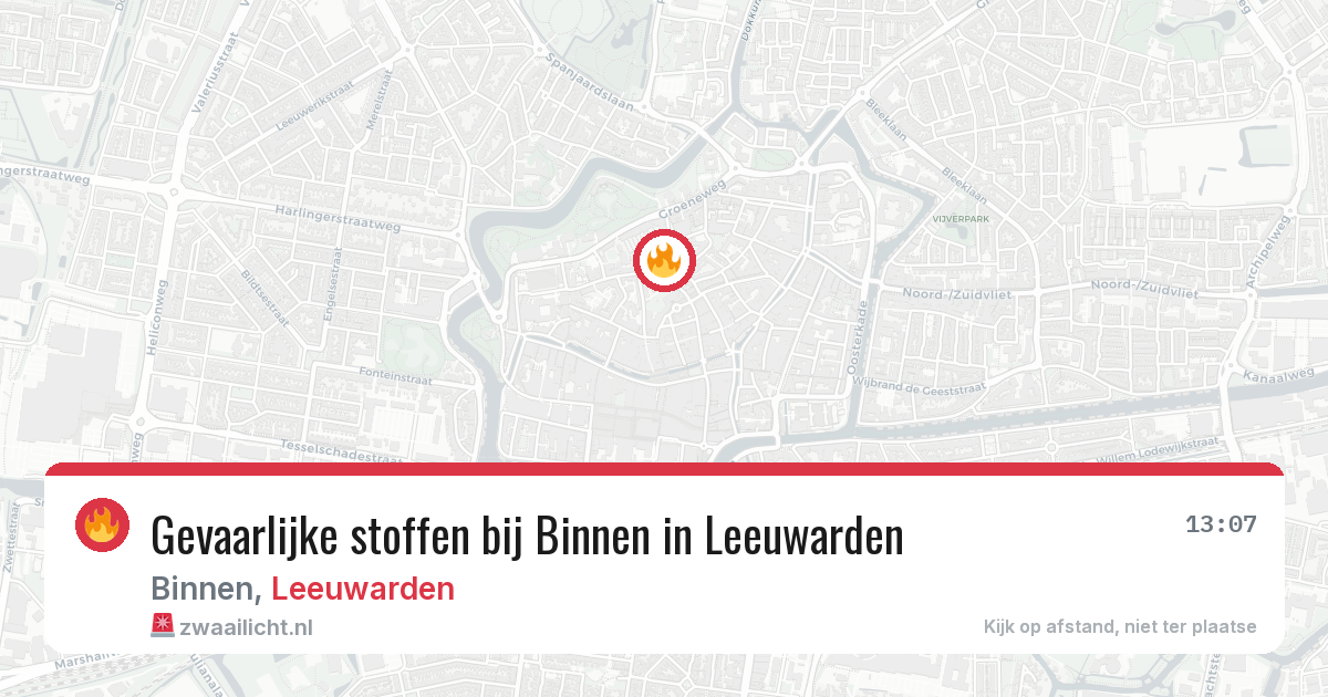 Gevaarlijke stoffen bij Binnen in Leeuwarden — 1 jul 2026