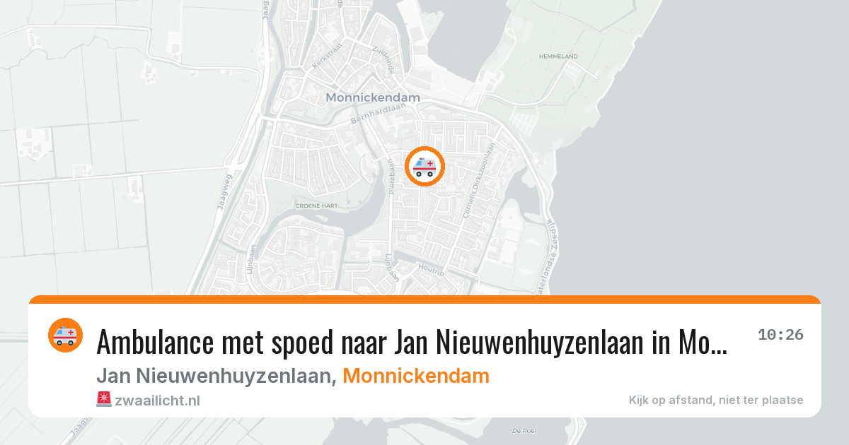 Ambulance met spoed naar Jan Nieuwenhuyzenlaan in Monnickendam — 29 jan 2026