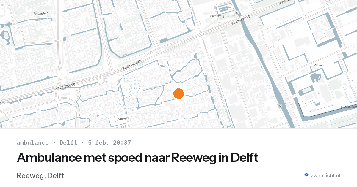 Ambulance met spoed naar Reeweg in Delft — 5 feb 2026
