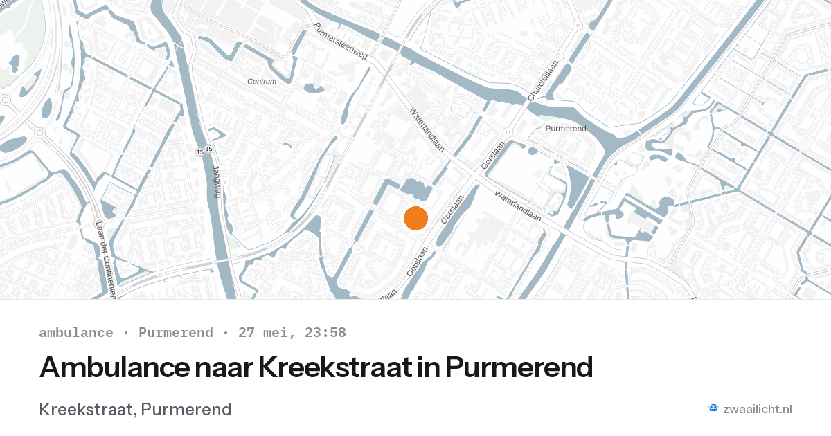 Ambulance naar Kreekstraat in Purmerend — 27 mei 2026