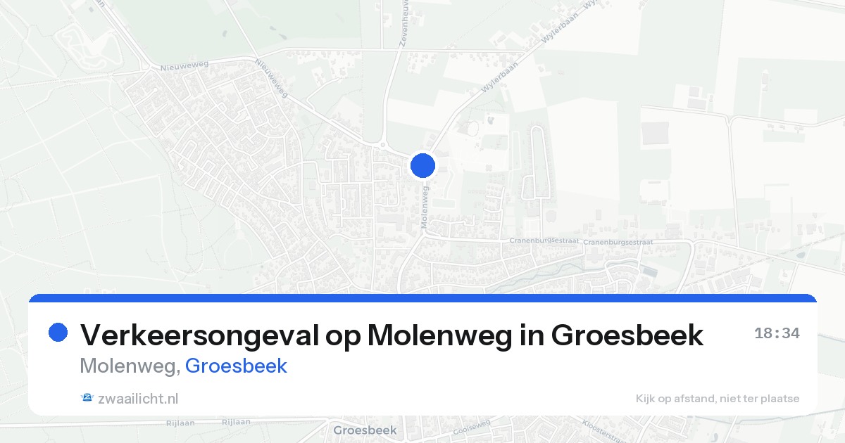 Verkeersongeval op Molenweg in Groesbeek — 17 aug 2026
