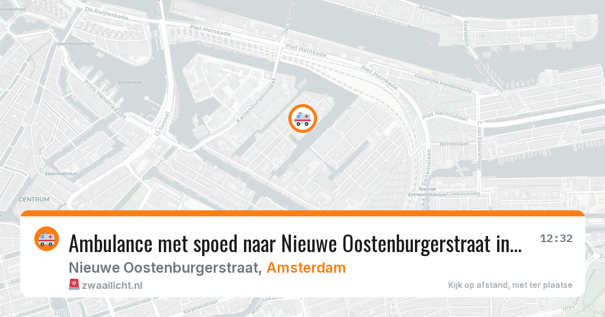 Ambulance met spoed naar Nieuwe Oostenburgerstraat in Amsterdam — 16 jun 2026