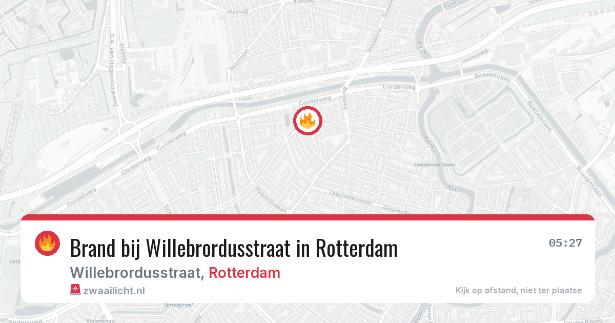 Brand bij Willebrordusstraat in Rotterdam — 22 jun 2026