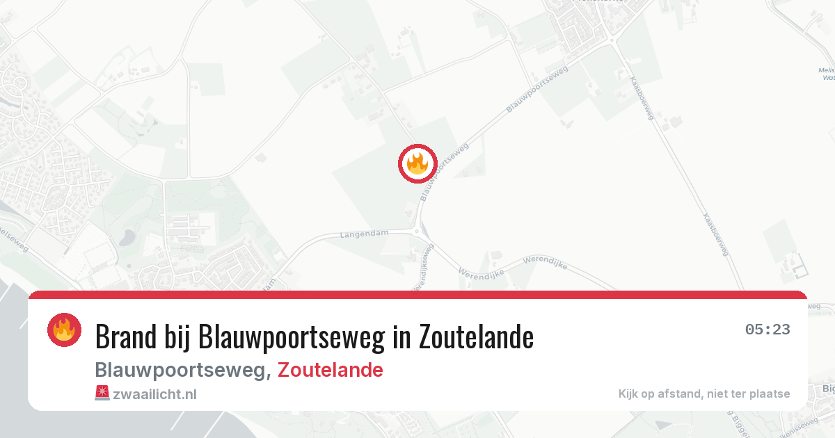 Brand bij Blauwpoortseweg in Zoutelande — 29 apr 2026