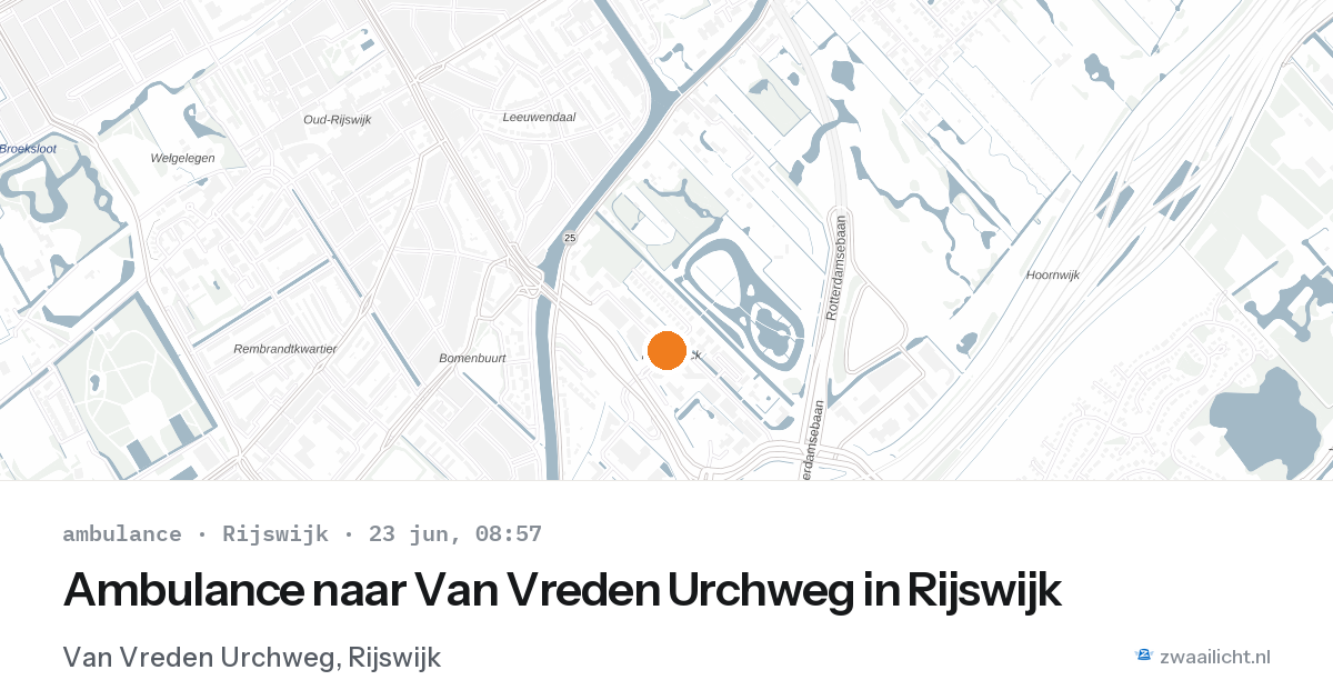 Ambulance naar Van Vreden Urchweg in Rijswijk — 23 jun 2026