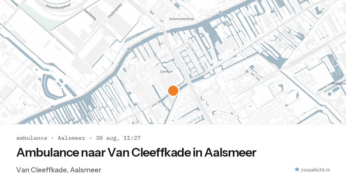 Ambulance naar Van Cleeffkade in Aalsmeer — 30 aug 2026