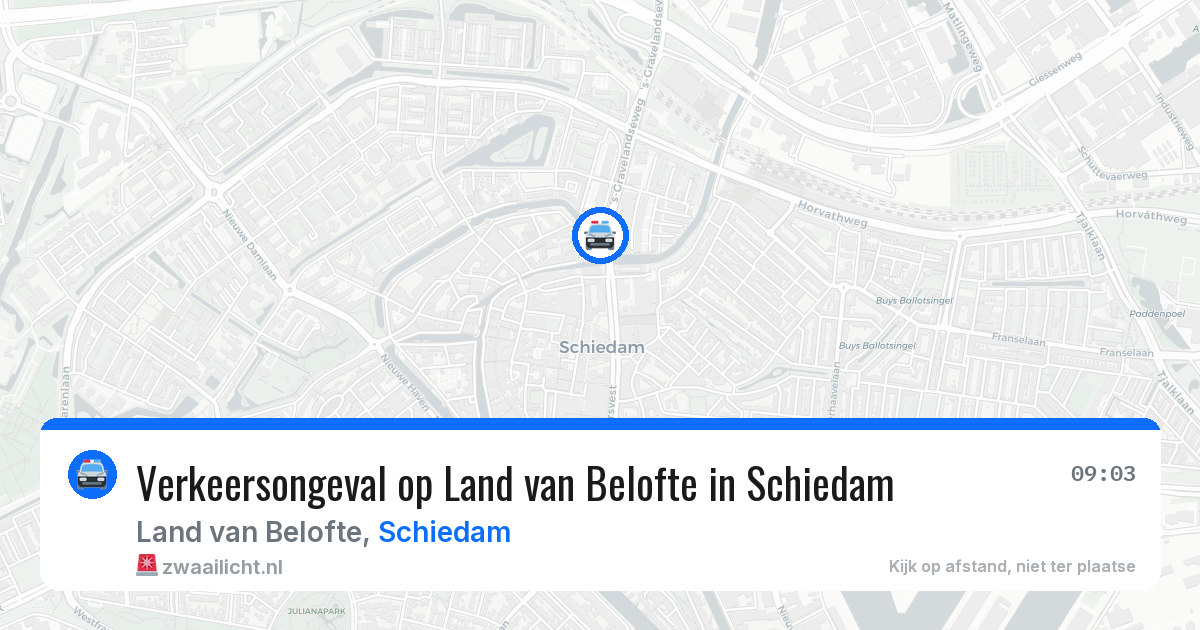 Verkeersongeval op Land van Belofte in Schiedam — 31 jul 2026