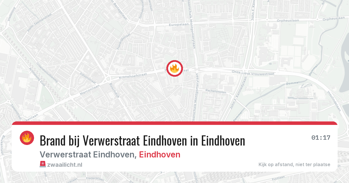 Brand bij Verwerstraat Eindhoven in Eindhoven — 17 mrt 2026