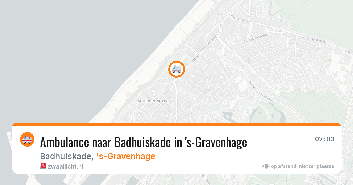 Ambulance naar Badhuiskade in 's-Gravenhage — 7 aug 2026