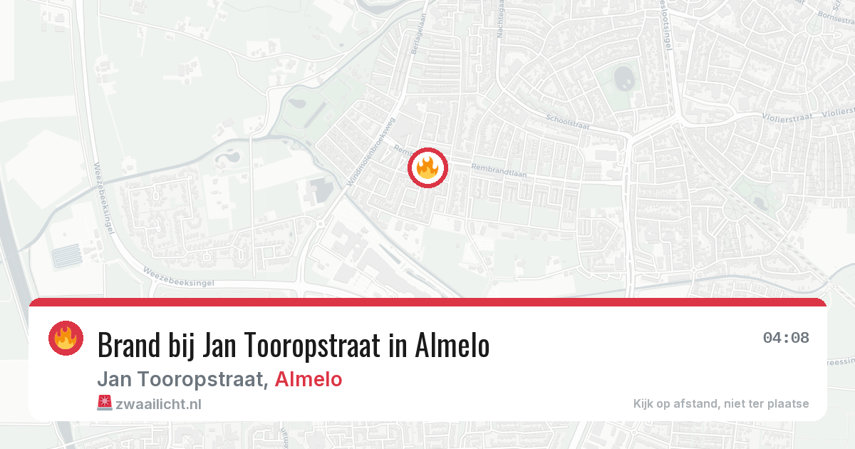 Brand bij Jan Tooropstraat in Almelo — 7 aug 2026
