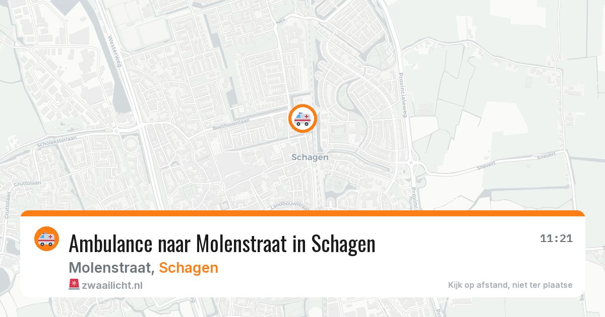 Ambulance naar Molenstraat in Schagen — 6 aug 2026
