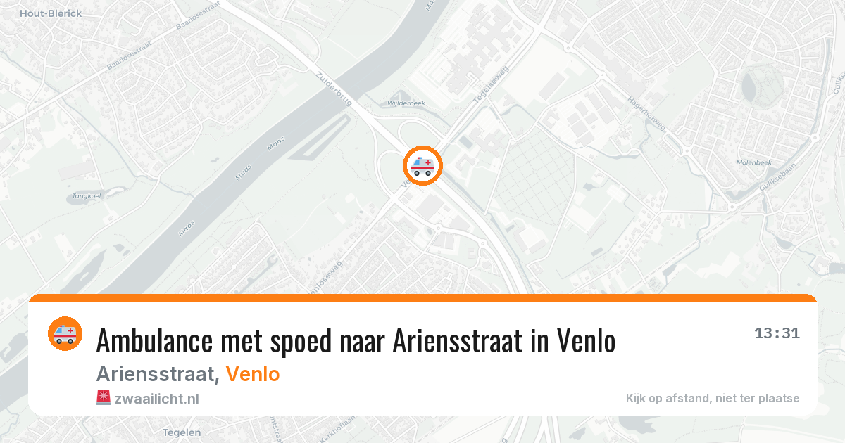 Ambulance met spoed naar Ariensstraat in Venlo — 7 aug 2026