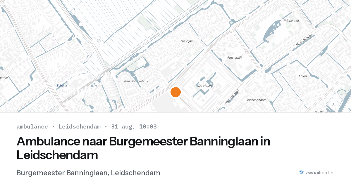 Ambulance naar Burgemeester Banninglaan in Leidschendam — 31 aug 2026