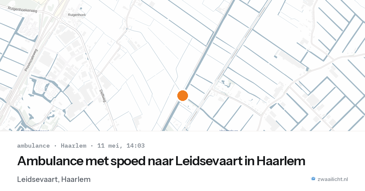 Ambulance met spoed naar Leidsevaart in Haarlem — 11 mei 2026