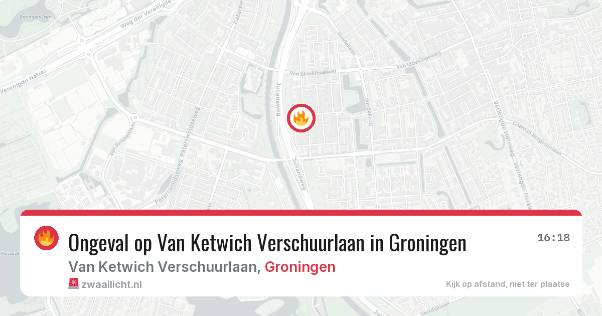 Ongeval op Van Ketwich Verschuurlaan in Groningen — 14 jul 2026