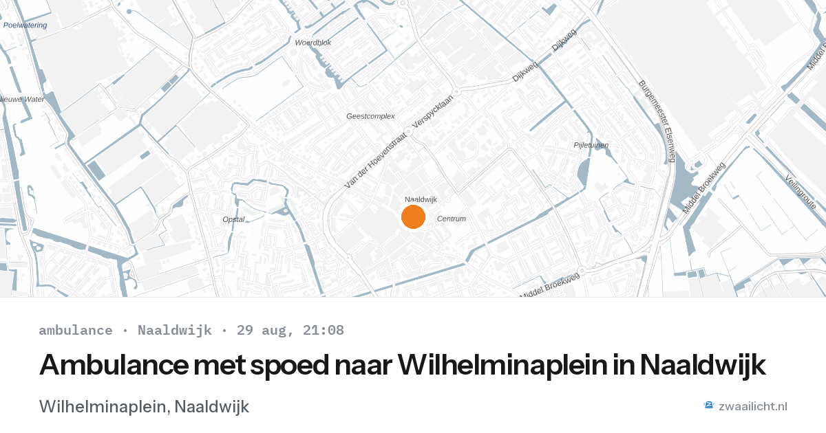 Ambulance met spoed naar Wilhelminaplein in Naaldwijk — 29 aug 2026