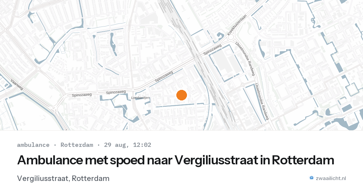Ambulance met spoed naar Vergiliusstraat in Rotterdam — 29 aug 2026
