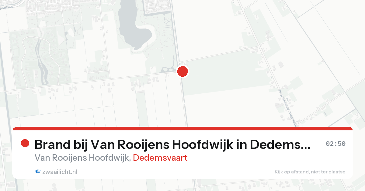 Brand bij Van Rooijens Hoofdwijk in Dedemsvaart — 19 aug 2026